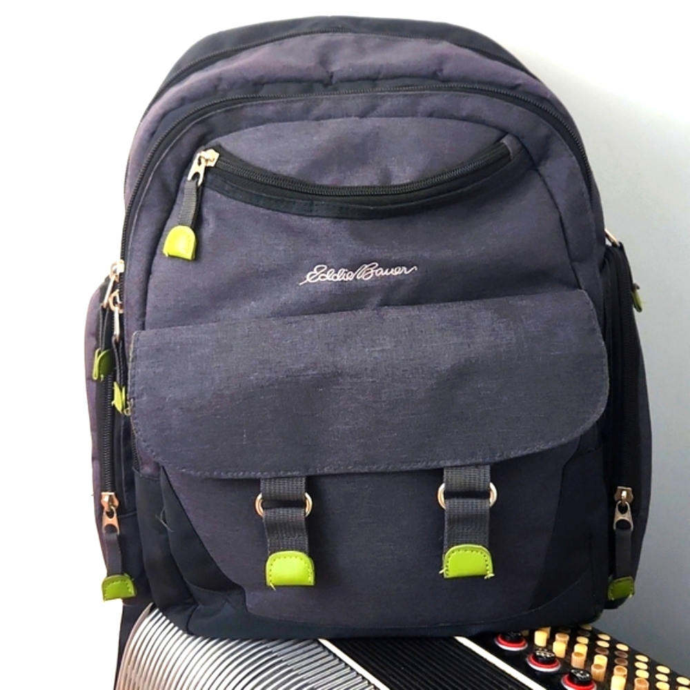 AWESOME EDDIE BAUER DIAPER BAG BACKPACK W/3-INSULATED POCKETS & WIPE HOLDER